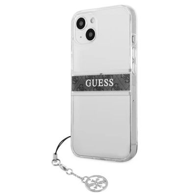 2. Guess GUHCP13SKB4GGR iPhone 13 mini 5.4" Transparent hardcase 4G Gray Strap Charm
