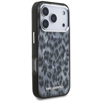 4. Karl Lagerfeld IML Leopard Pattern MagSafe Case for iPhone 17 Pro - Black