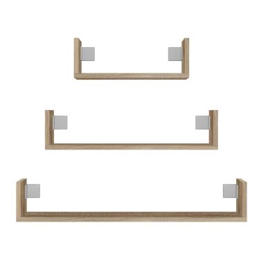 2. Set of 3 hanging shelves MOBI 3P 80x20xH14 sonoma