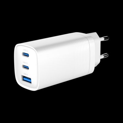 2. GEMBIRD FAST USB CHARGER POWER DELIVERY USB TYPE C, 3X USB, 65W, GAN WHITE