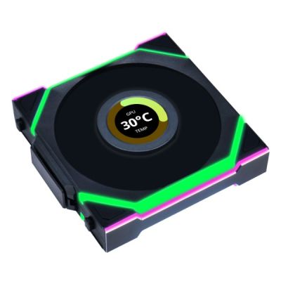 2. Lian Li UNI FAN SL Wireless LCD 120 Computer Case Fan 12 cm Black 1 pc.