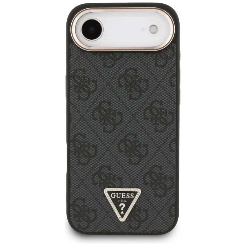 3. Guess 4G Triangle Logo MagSafe case for iPhone Air - black and gold