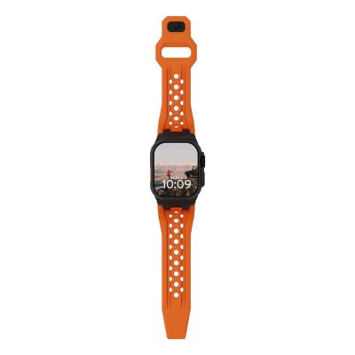 5. UAG Monarch - FKM strap for Apple Watch series 4-6 & SE 1-3, 44mm / series 7-9, 45mm / series 10-11, 46mm / Ultra 1-3, 49mm (orange / black titanium)