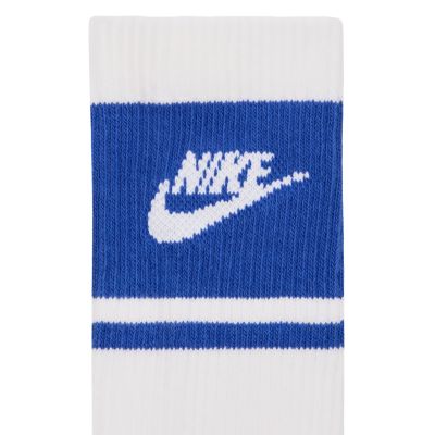 4. Nike Everyday Elevated Crew Socks 3 Pairs White and Blue IM7949 904