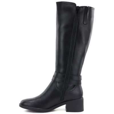 3. Women's leather boots with heels, insulated, black, Sergio Leone KZ-13-S