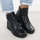 7. Black leather women’s wedge ankle boots Vinceza 39963