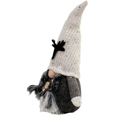 3. DECORATIVE GNOME 25CM WITH SEQUINS GREY GIRL