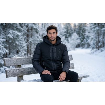 7. Men’s jacket Geographical Norway BEACHWOOD NO CONSTRAST BLACK-BLACK DB MEN 068 (WZ7433H/GN-BLACK / BLACK)