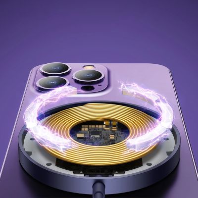 14. Baseus Simple Mini3 magnetic charger MagSafe Qi 15W purple