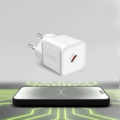 5. SBS TETRGAN1C20W 20W GaN Wall Charger with Power Delivery - White