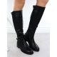 5. Women's boots with a decorative strap on the block, black Filippo 7437