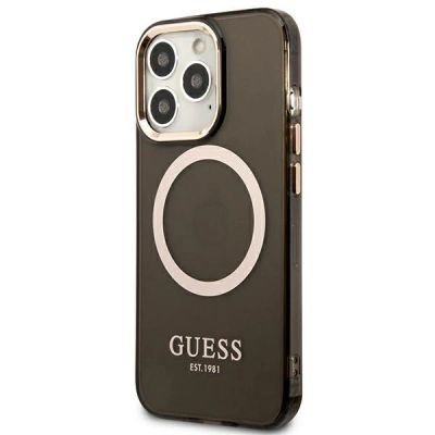 2. Guess Gold Outline Translucent MagSafe case for iPhone 13 Pro Max - black