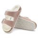 3. Birkenstock Arizona Suede Leather Shearling Pink Clay LAF Narrow Insulated Flip-Flops (1023258)