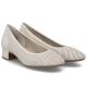 4. Women's leather pumps with openwork, beige Rieker 43459-60
