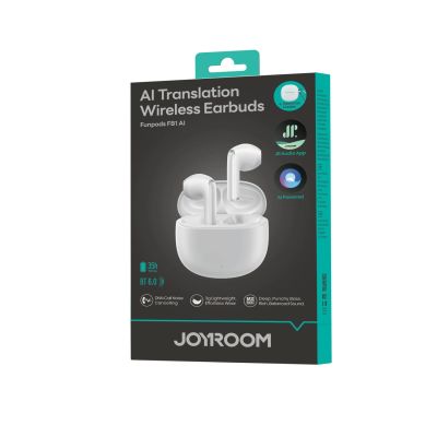 10. Joyroom JR-FB1 Funpods Bluetooth 6.0 In-Ear TWS Wireless Headphones with AI Functions - White