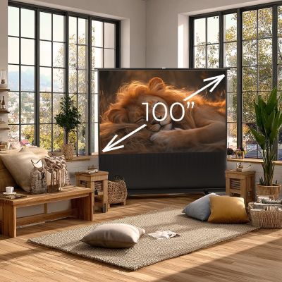17. MACLEAN PORTABLE PROJECTION SCREEN, COMPACT, FLOOR, 100", 16:9 MC-964