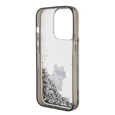 7. Karl Lagerfeld Liquid Glitter Choupette case for iPhone 15 Pro Max - transparent