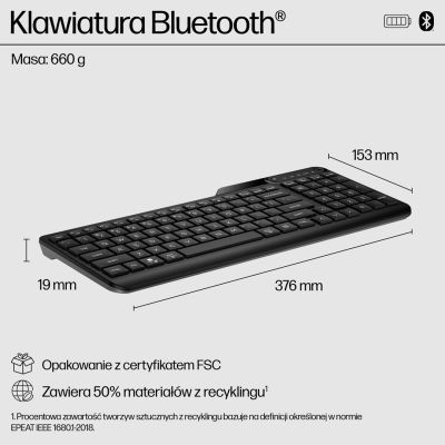2. HP 460 Multi-Device Bluetooth Keyboard Wireless Black 7N7B8AA