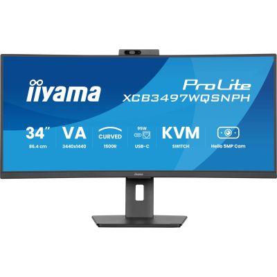 3. IIYAMA monitor 86.4cm (34") XCB3497WQSNPH-B1 21:9 HDMI+DP+USB-C Webc