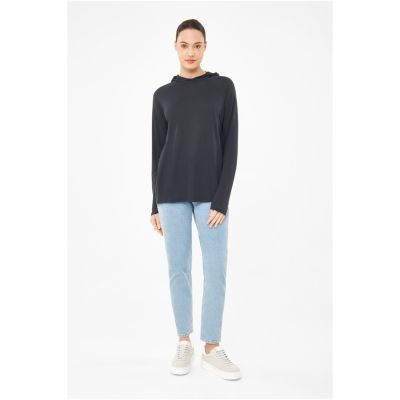 VIKING Canby Lady Bamboo Women's Longsleeve with Hood, Navy Blue XS