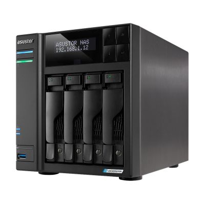 11. NAS Asustor AS6704T; Tower; 4x (3.5" SATA HDD/ 2.5" SSD); Intel Celeron N5105; 4GB DDR4 SODIMM (max. 16GB), 2x 2.5GbE, 4x M.2 2280 NVMe PCIe 3.0, 2x USB 3.2 Gen, 1x HDMI 2.0b, 1x optional 10 GbE card