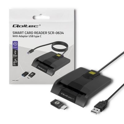QOLTEC SMART ID CARD CHIP READER | SCR-0634 | USB TYPE C