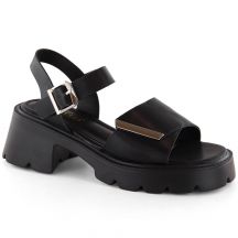 Vinceza W JAN304 black high-heeled and platform sandals