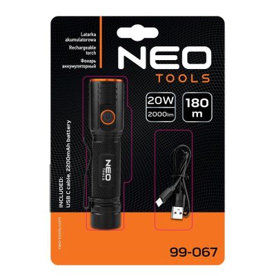 2. USB C Rechargeable Flashlight 2000 lm CHN LED
