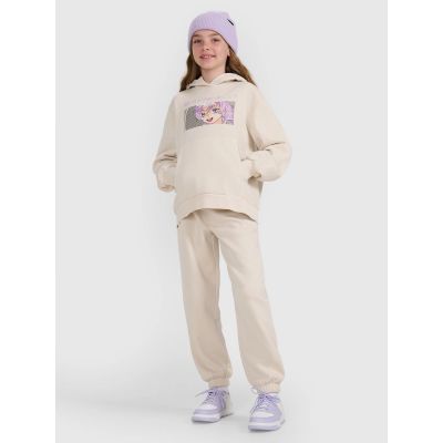 3. Girls' sweatshirt with hood, open, 4F 4FJRAW25TSWSF2294-11S
