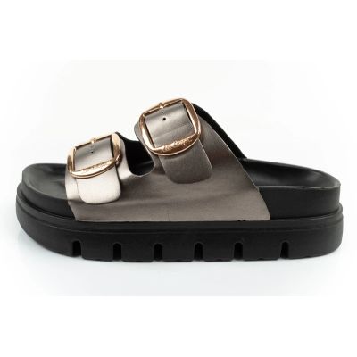 2. Lee Cooper shoes women's slippers silver comfortable platform fashionable