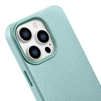14. iCarer Litchi Premium Leather Case iPhone 14 Pro Max Magnetic Leather Case with MagSafe Green (WMI14220712-GN)