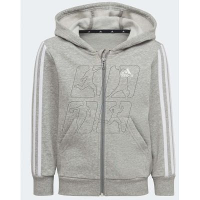 Sweatshirt adidas 3 Stripes Full-Zip Hoodie Jr. ED5969