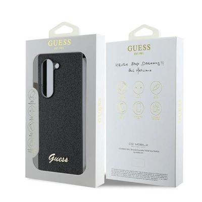 7. Guess 4G Glitter Script Case for Samsung Galaxy Z Fold 6 - Black