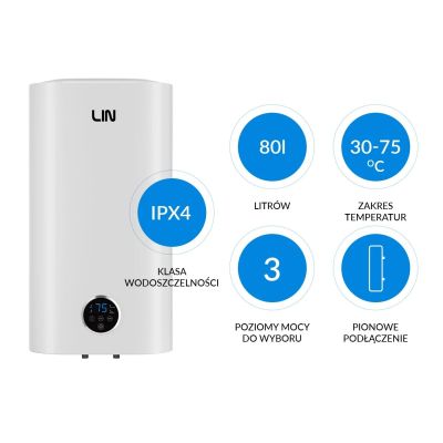 4. Electric boiler LIN LIFVD1SMWH 80L SMART white WiFi