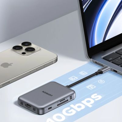 13. Ugreen USB-C 7in1 HDMI Hub USB-C USB-A SD/TF - Gray