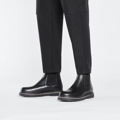 6. Birkenstock Highwood Slip On M LENA Black men's Chelsea boots made of genuine leather (1025764)