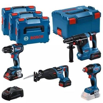 BOSCH.COMBO SET 18V (GSR 18V-90C +GDX 18V-210C +GBH 18V-24C +GSA 18V-28) 1xPC4.0Ah 2xPC5.5Ah …