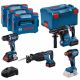 BOSCH.COMBO SET 18V (GSR 18V-90C +GDX 18V-210C +GBH 18V-24C +GSA 18V-28) 1xPC4.0Ah 2xPC5.5Ah …
