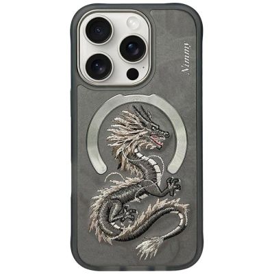 Nimmy Dragon MagSafe Case for iPhone 16 Pro Max - Gray