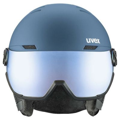3. Uvex wanted visor ski helmet, stone colour, blue