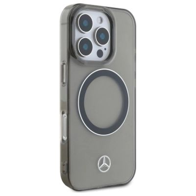4. Mercedes Silver Ring MagSafe Case for iPhone 16 Pro Max - Black