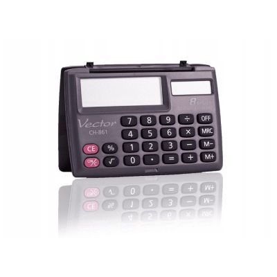 2. Vector KAV CH-861 Pocket Calculator, 8-digit, 87x58mm, black