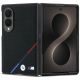 BMW M Leather Perforated Tricolor Stripe Metal Logos MagSafe Case for Samsung Galaxy Z Fold 8 - Black