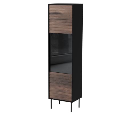 CORTINA display cabinet 53x40x182 black/walnut