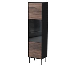 CORTINA display cabinet 53x40x182 black/walnut