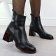 11. Black leather women’s ankle boots with a decorative heel Filippo DBT7363