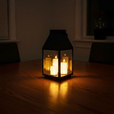 12. DECORATIVE LANTERN WITH 3 CANDLES