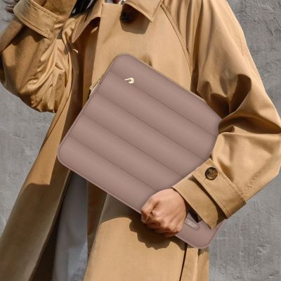8. Tech-Protect Puffy 13-14" Laptop Bag - Brown