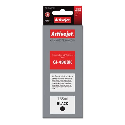 Activejet AC-G490Bk Ink (Canon GI-490BK replacement; Supreme; 135 ml; 6000 pages, black)