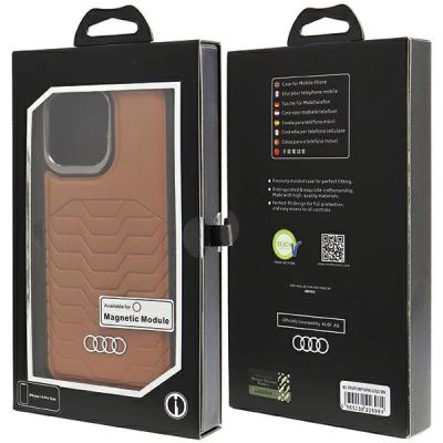 7. Audi Synthetic Leather case with MagSafe for iPhone 14 Pro Max - brown